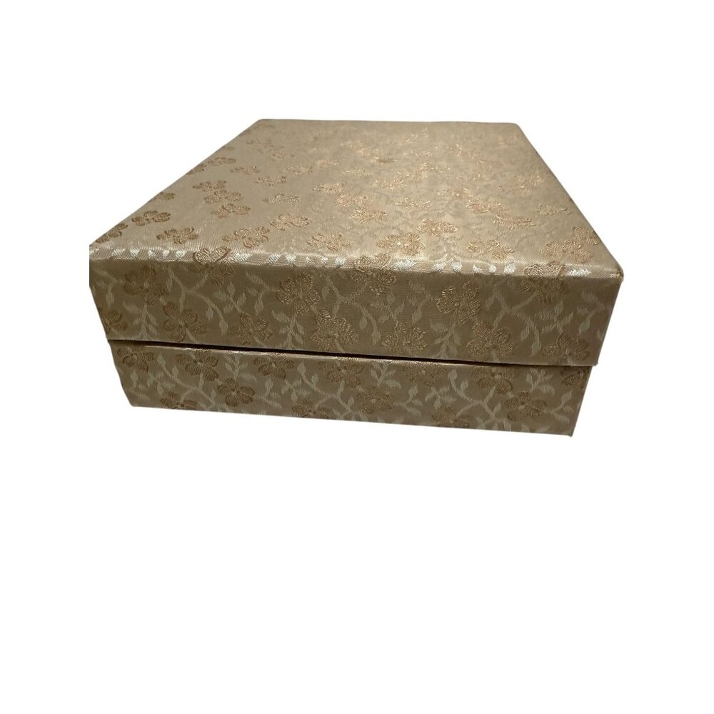 Decorative Gold Floral Storage Box Stationery Cards Vintage - Picture 6 of 11